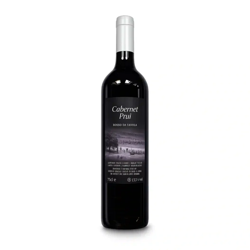 Bottiglia di vino Cabernet Prui rosso da tavola Azienda Agricola Tonolini